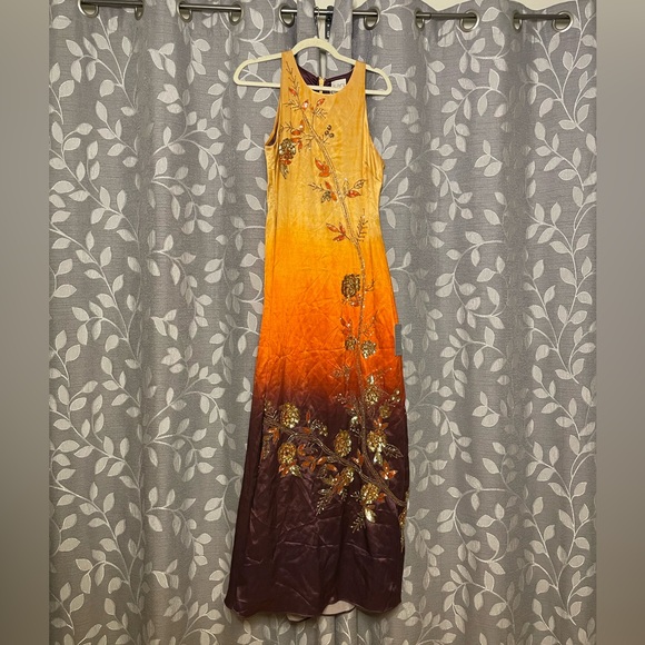 Sani Beaded Satin Gown Dusky Ember - Picture 5 of 8